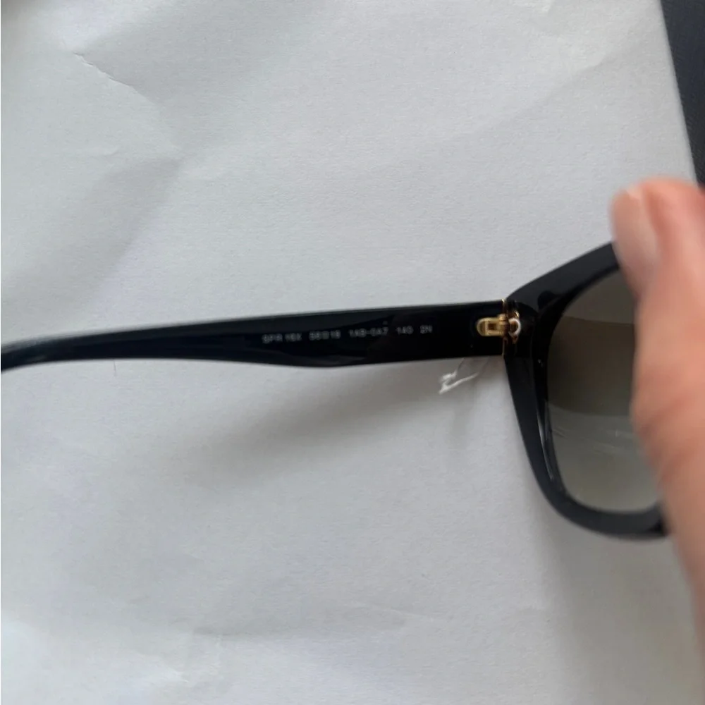 PRADA  SPR16R 1AB-0A7 Gloss Black/Brown Gradient Women's Sunglasses Italy